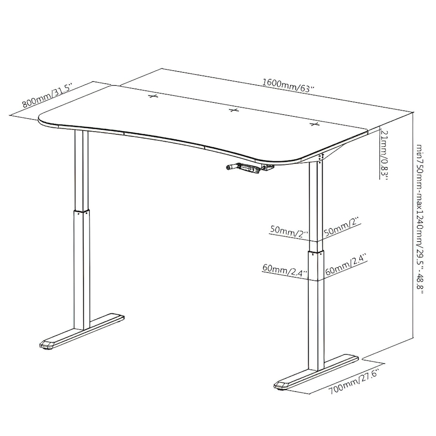 Image 739994_ALTMORE1.jpg, Product 739-994 / Price $529.99, TygerClaw Manual Height Adjustable Gaming Desk from Tygerclaw on TSC.ca's Toys & Hobbies department