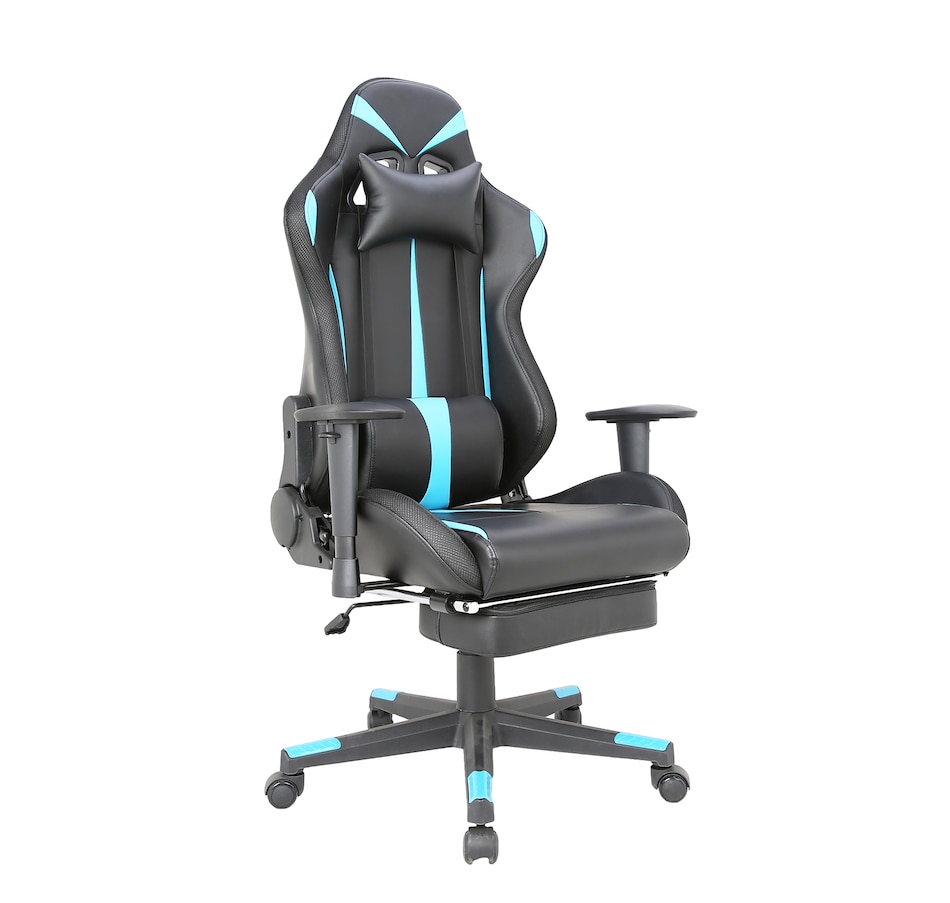 Image 742458.jpg, Product 742-458 / Price $424.99, TygerClaw Fabric Gaming Chair with Lumbar Pillow and Leg Rest from Tygerclaw on TSC.ca's Toys & Hobbies department