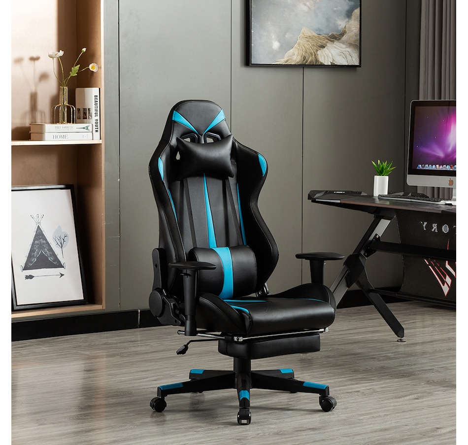 Image 742458_ALTMORE4.jpg, Product 742-458 / Price $424.99, TygerClaw Fabric Gaming Chair with Lumbar Pillow and Leg Rest from Tygerclaw on TSC.ca's Toys & Hobbies department