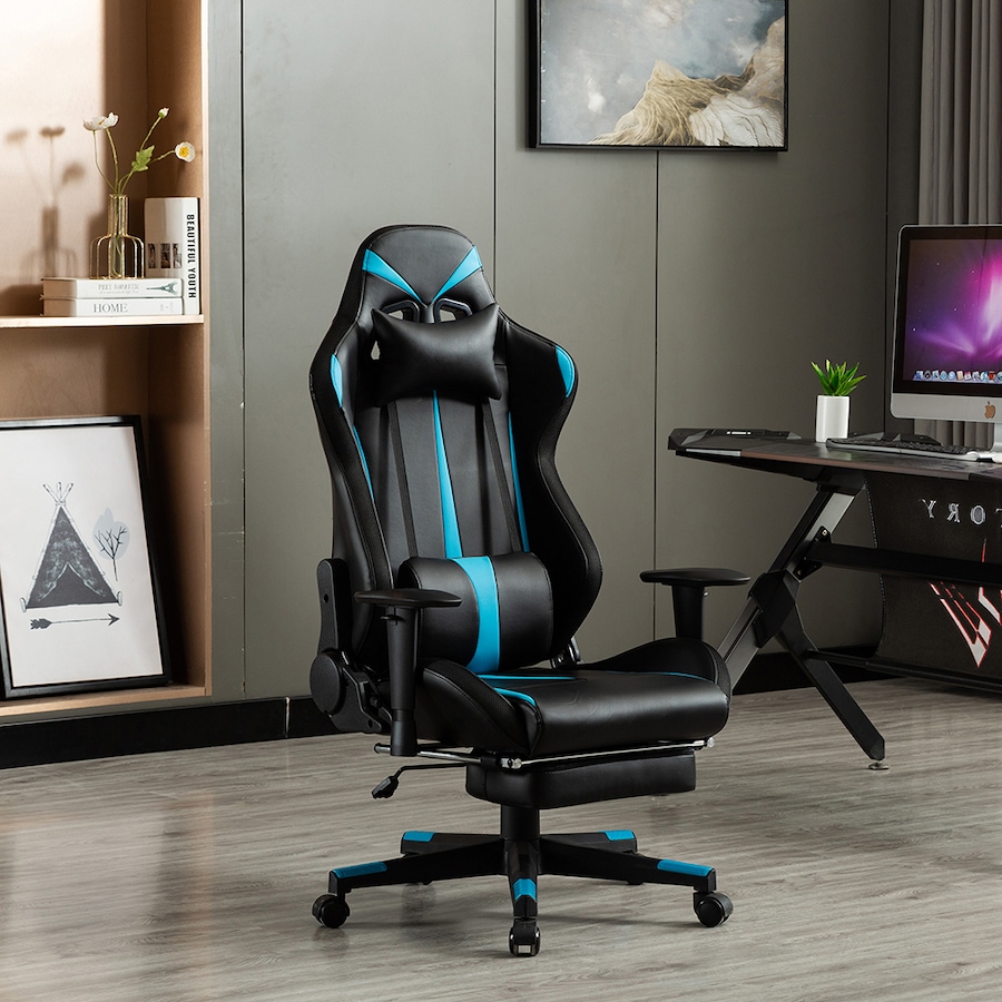 Image 742458_ALTMORE4.jpg, Product 742-458 / Price $499.99, TygerClaw Fabric Gaming Chair with Lumbar Pillow and Leg Rest from Tygerclaw on TSC.ca's Toys & Hobbies department