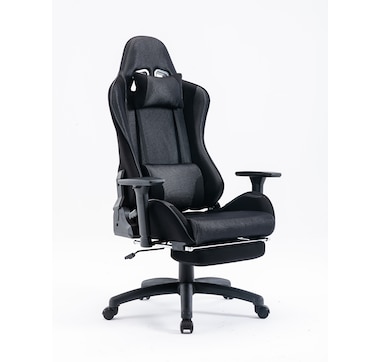 TygerClaw Gaming Chair with Lumbar Pillow and Leg Rest