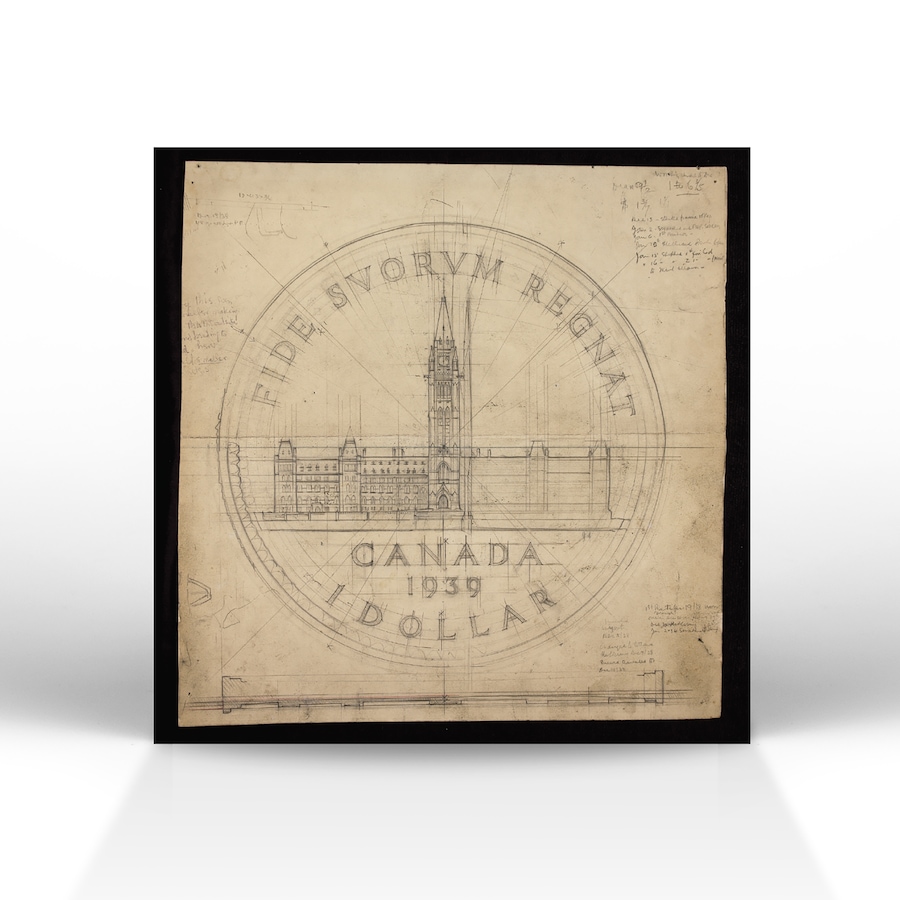 Image 742568_ALTMORE4.jpg, Product 742-568 / Price $999.95, 2024 Five-Ounce Fine Silver 1939 Silver Dollar Sketch Design with Exclusive Bonus Original 1939 Silver Dollar from Royal Canadian Mint (RCM) on TSC.ca's Coins department