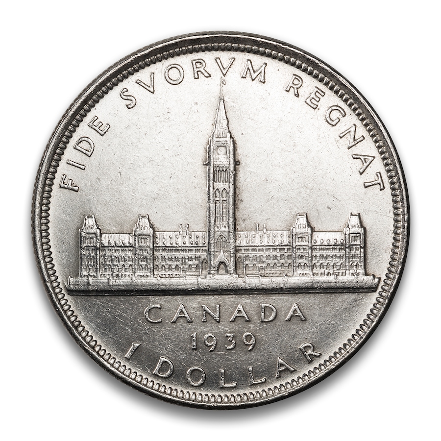 Image 742568_ALTMORE7.jpg, Product 742-568 / Price $999.95, 2024 Five-Ounce Fine Silver 1939 Silver Dollar Sketch Design with Exclusive Bonus Original 1939 Silver Dollar from Royal Canadian Mint (RCM) on TSC.ca's Coins department
