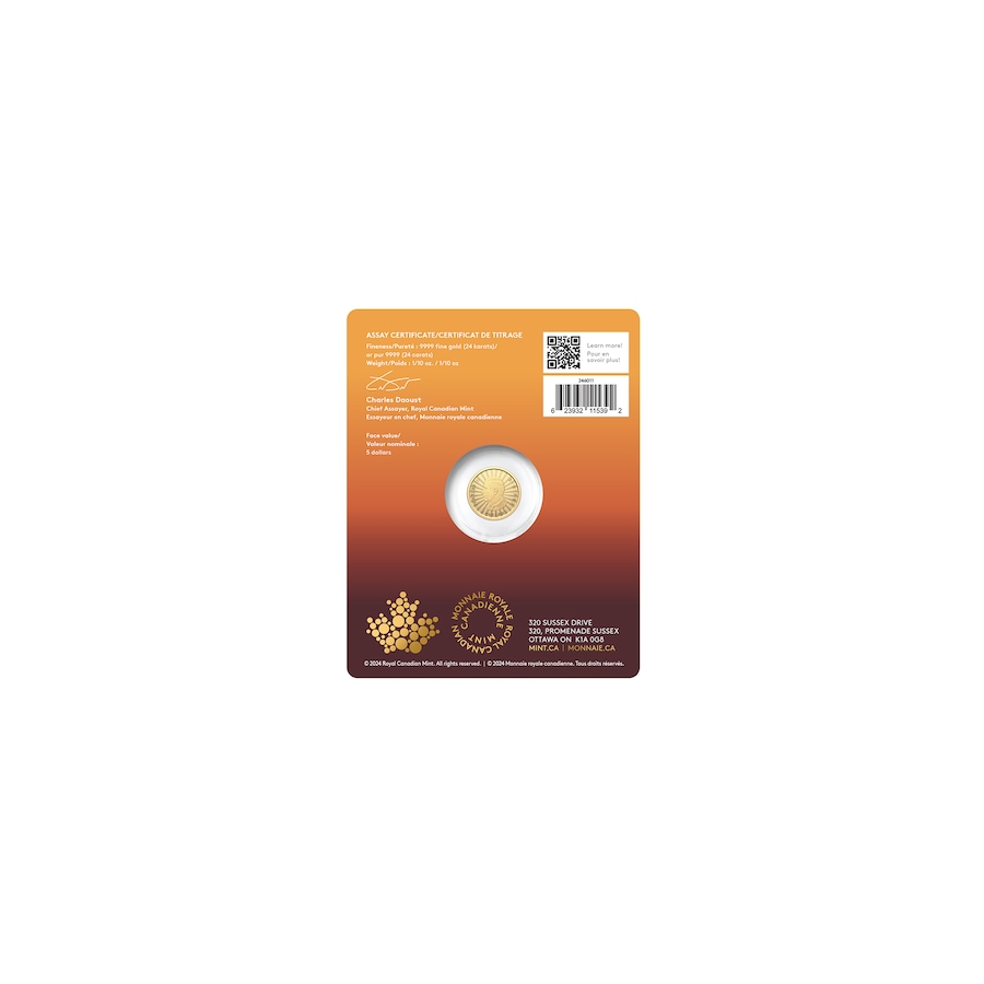 Image 742572_ALTMORE3.jpg, Product 742-572 / Price $459.95, 2024 One-Tenth-Ounce $5 Pure Gold Coin: Majestic Polar Bears from Royal Canadian Mint (RCM) on TSC.ca's Coins department