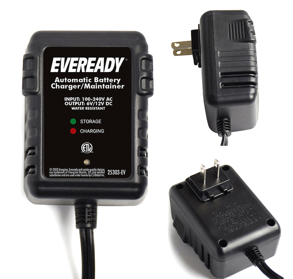 Image 742691.jpg, Product 742-691 / Price $49.99, Eveready 1-Amp Automatic 6-Volt/12-Volt Battery Charger/Maintainer (black) from Eveready on TSC.ca's Electronics department