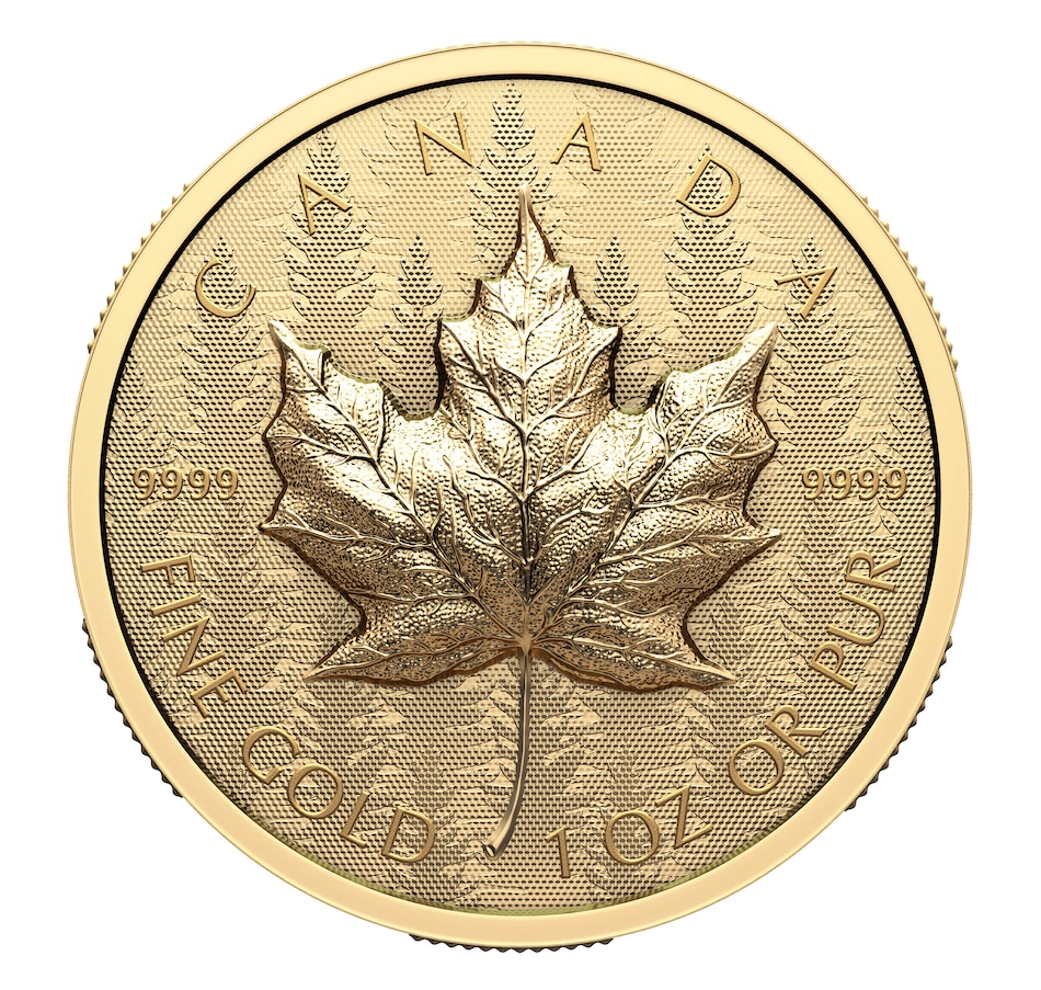 Image 742721.jpg, Product 742-721 / Price $4,895.00, 2024 $200 Ultra-High-Relief Gold Maple Leaf Coin from The Coin Show with Steven Bromberg on TSC.ca's Coins department