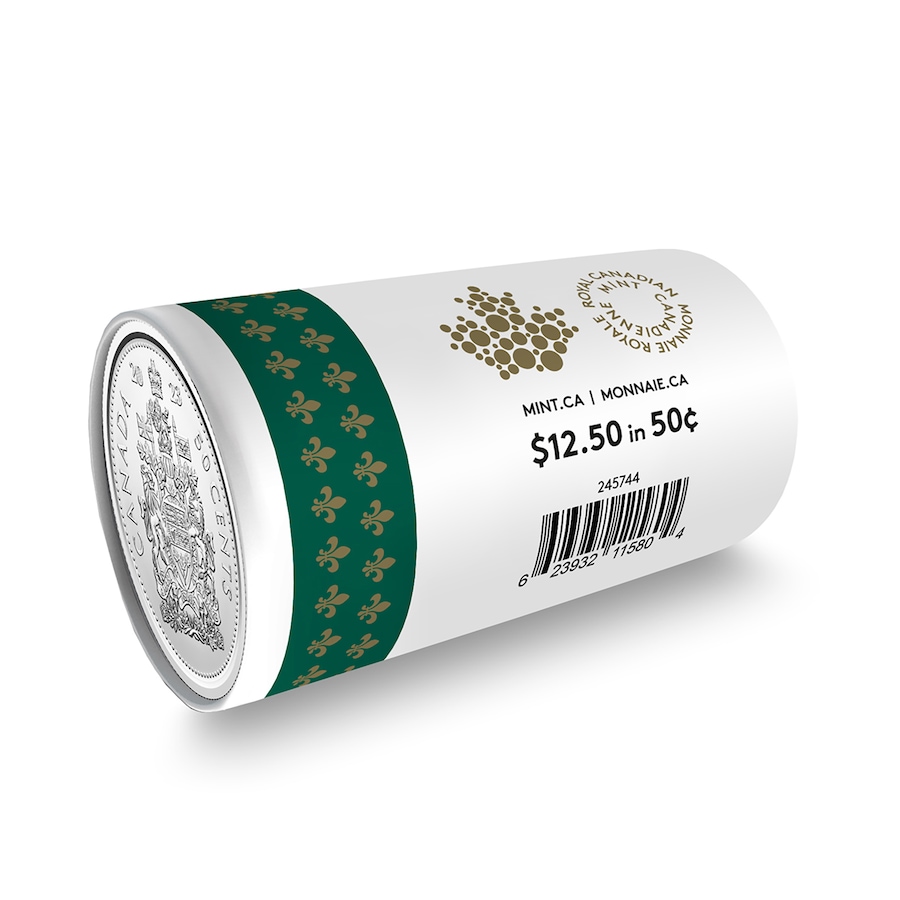 Image 742734_ALTMORE4.jpg, Product 742-734 / Price $239.95, 2023 First Coins of King Charles III Complete Uncirculated First Strike Roll Set (including half-dollars, plus bonus coronation medallion and 25-cent coloured coin) from The Coin Show with Steven Bromberg on TSC.ca's Coins department