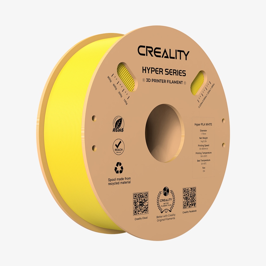 Image 743025_YEL.jpg, Product 743-025 / Price $29.99, Creality Hyper-PLA 3D Printing Filament (1 kg) from Creality on TSC.ca's Electronics department