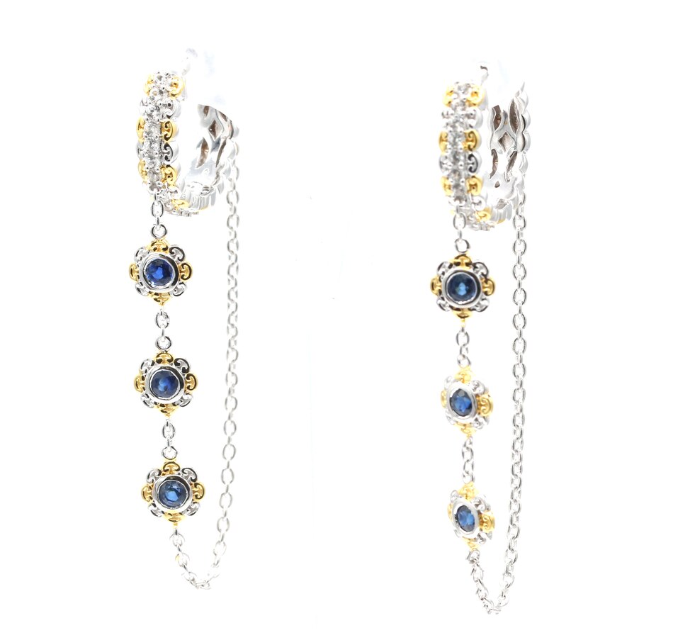 Image 743251_BSA.jpg, Product 743-251 / Price $379.99, Gems en Vogue Palladium Silver Gemstone Hoop and Chain Earrings from Gems En Vogue on TSC.ca's Jewellery department