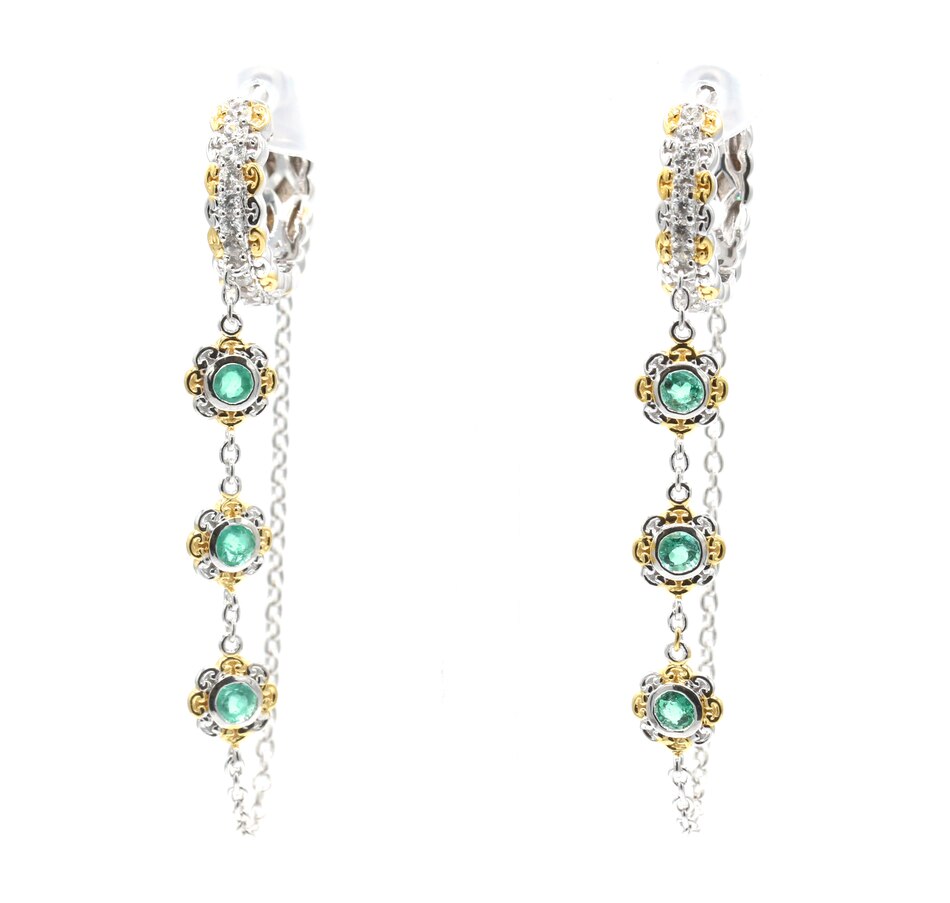 Image 743251_EMR.jpg, Product 743-251 / Price $379.99, Gems en Vogue Palladium Silver Gemstone Hoop and Chain Earrings from Gems En Vogue on TSC.ca's Jewellery department
