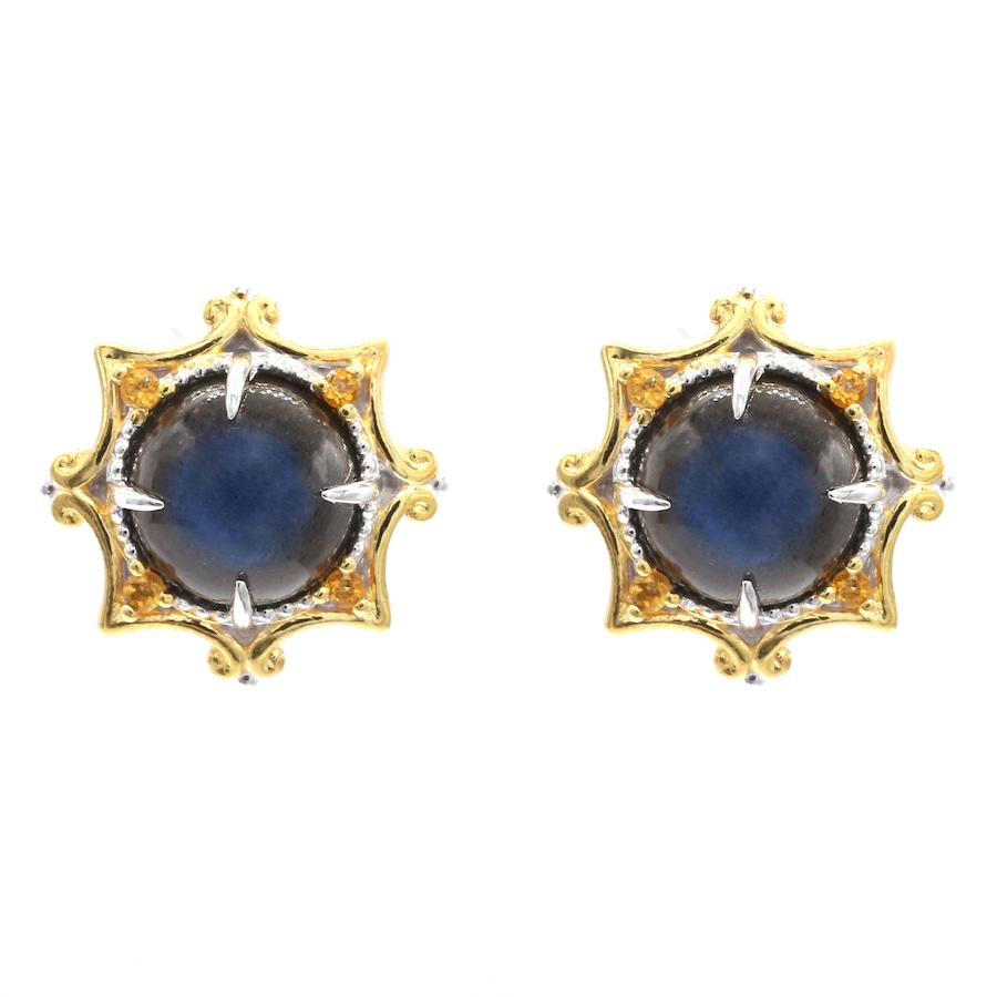 Image 743270.jpg, Product 743-270 / Price $149.99, Gems En Vogue Palladium Silver Blue Labradorite and Golden Citrine Earrings from Gems En Vogue on TSC.ca's Jewellery department