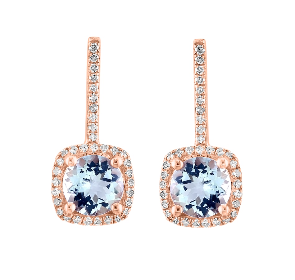 Image 743337_ALTMORE1.jpg, Product 743-337 / Price $1,399.99, EFFY 14K Rose Gold Diamond and Aquamarine Earrings from Effy Jewellery on TSC.ca's Jewellery department