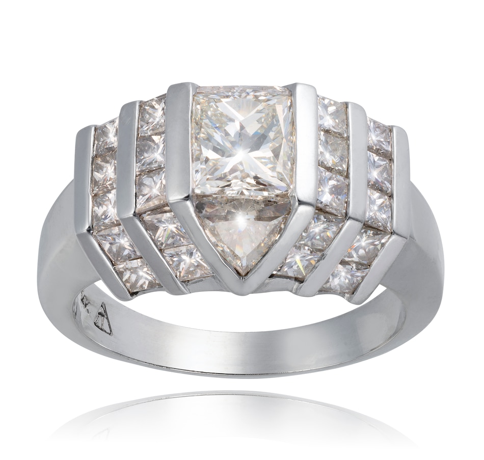 Image 743344_ALTMORE1.jpg, Product 743-344 / Price $12,995.00, Custom Made 14KT White Gold Princess and Triangular Cut Diamond Ring, 3.43CTW from Estate Originals on TSC.ca's Jewellery department