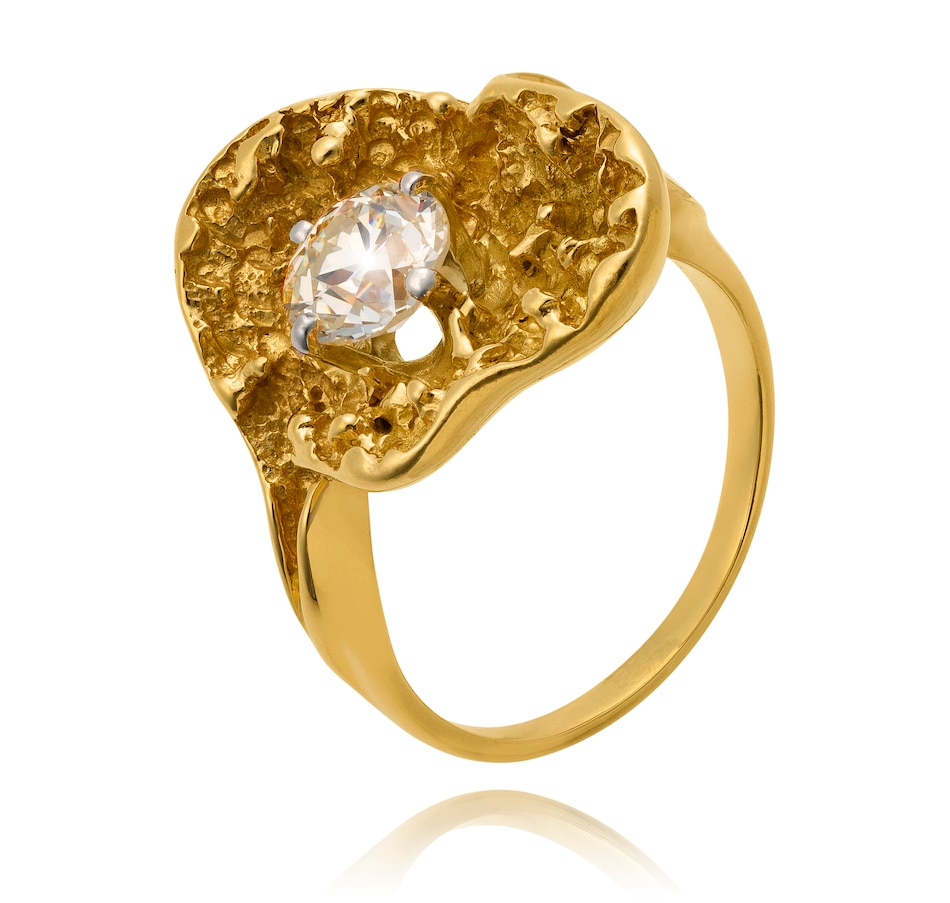 Image 743357.jpg, Product 743-357 / Price $6,495.00, Custom Made 14KT Yellow and White Gold Free-Form Ring with a 1.15 Carat Old European Cut Diamond from Estate Originals on TSC.ca's Jewellery department