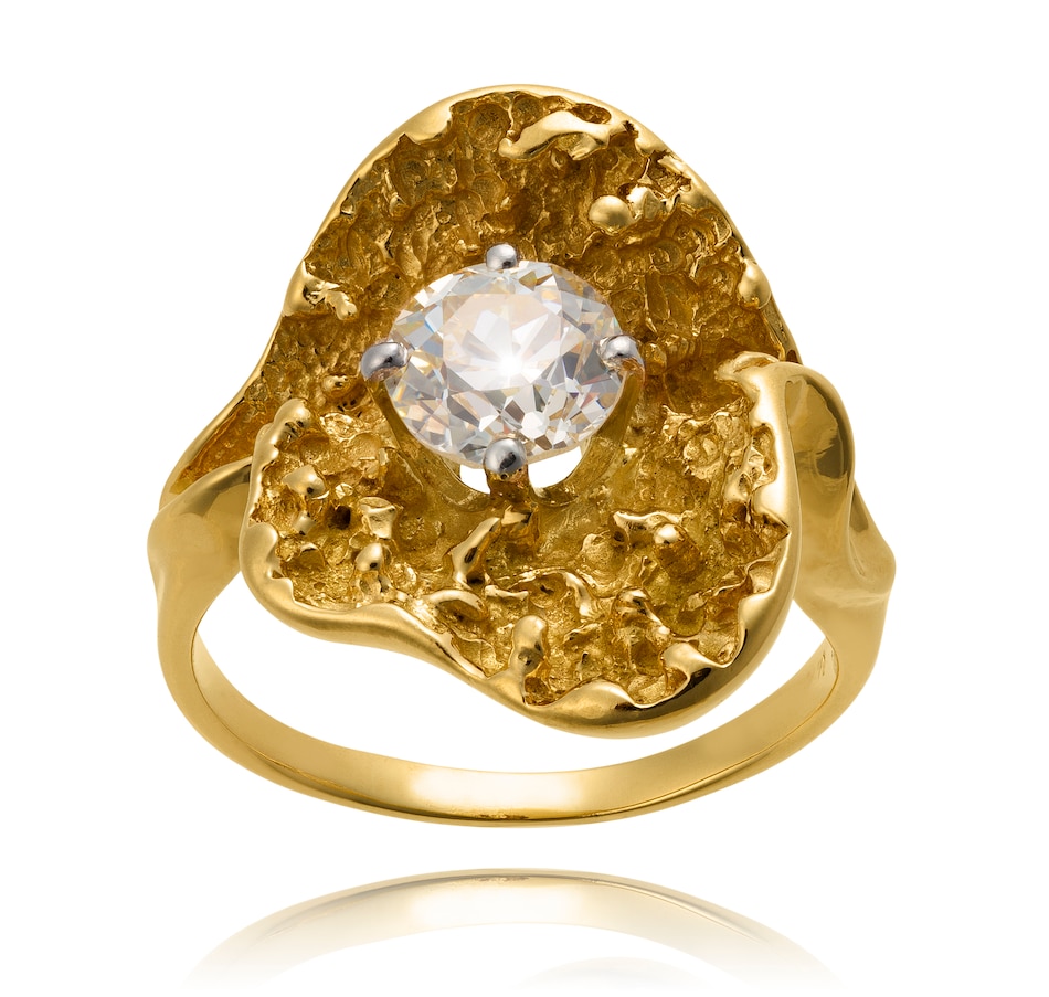 Image 743357_ALTMORE1.jpg, Product 743-357 / Price $6,495.00, Custom Made 14KT Yellow and White Gold Free-Form Ring with a 1.15 Carat Old European Cut Diamond from Estate Originals on TSC.ca's Jewellery department