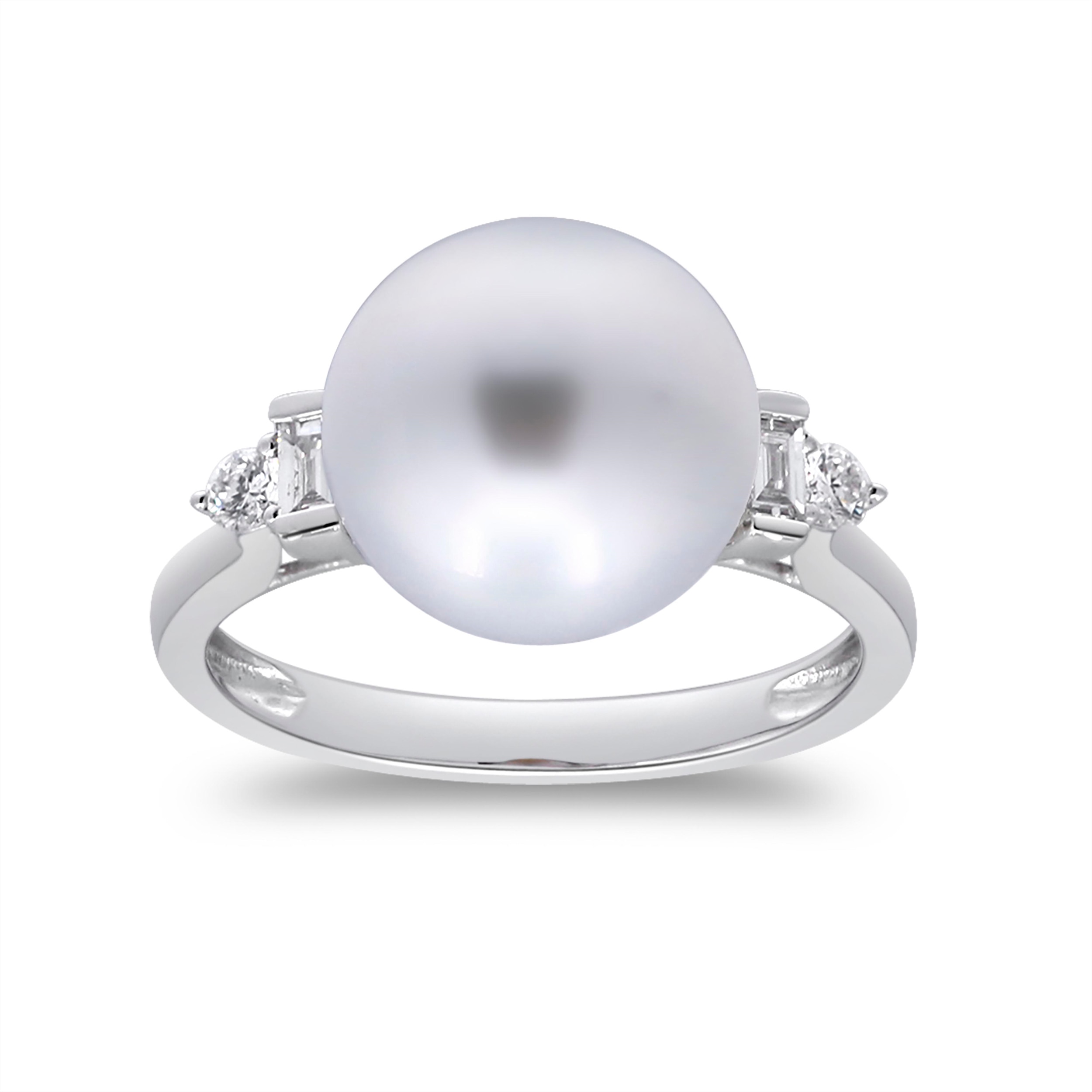 Platinum and clearance pearl ring