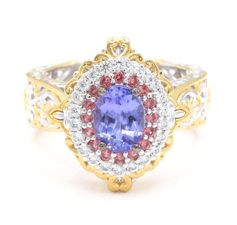 Image 743509.jpg, Product 743-509 / Price $499.99, Gems En Vogue Palladium Silver Tanzanite, Padparadscha Sappire & White Zircon Limited Ring from Gems En Vogue on TSC.ca's Jewellery department
