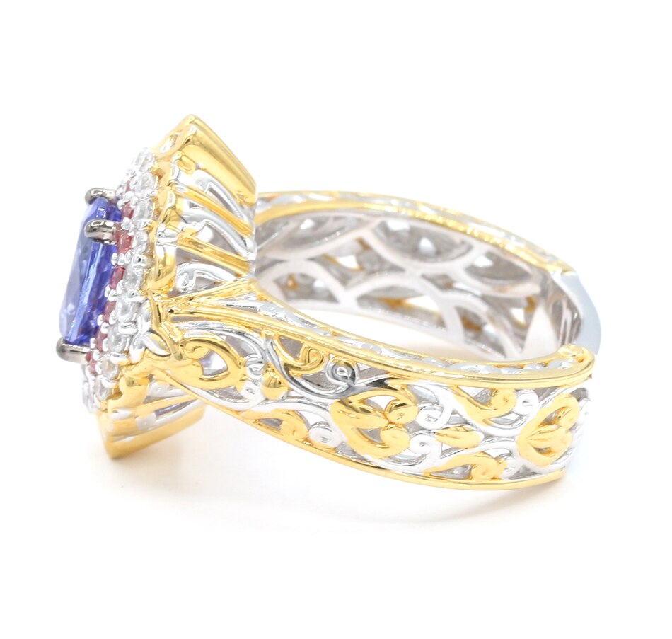 Image 743509_ALTMORE1.jpg, Product 743-509 / Price $499.99, Gems En Vogue Palladium Silver Tanzanite, Padparadscha Sappire & White Zircon Limited Ring from Gems En Vogue on TSC.ca's Jewellery department