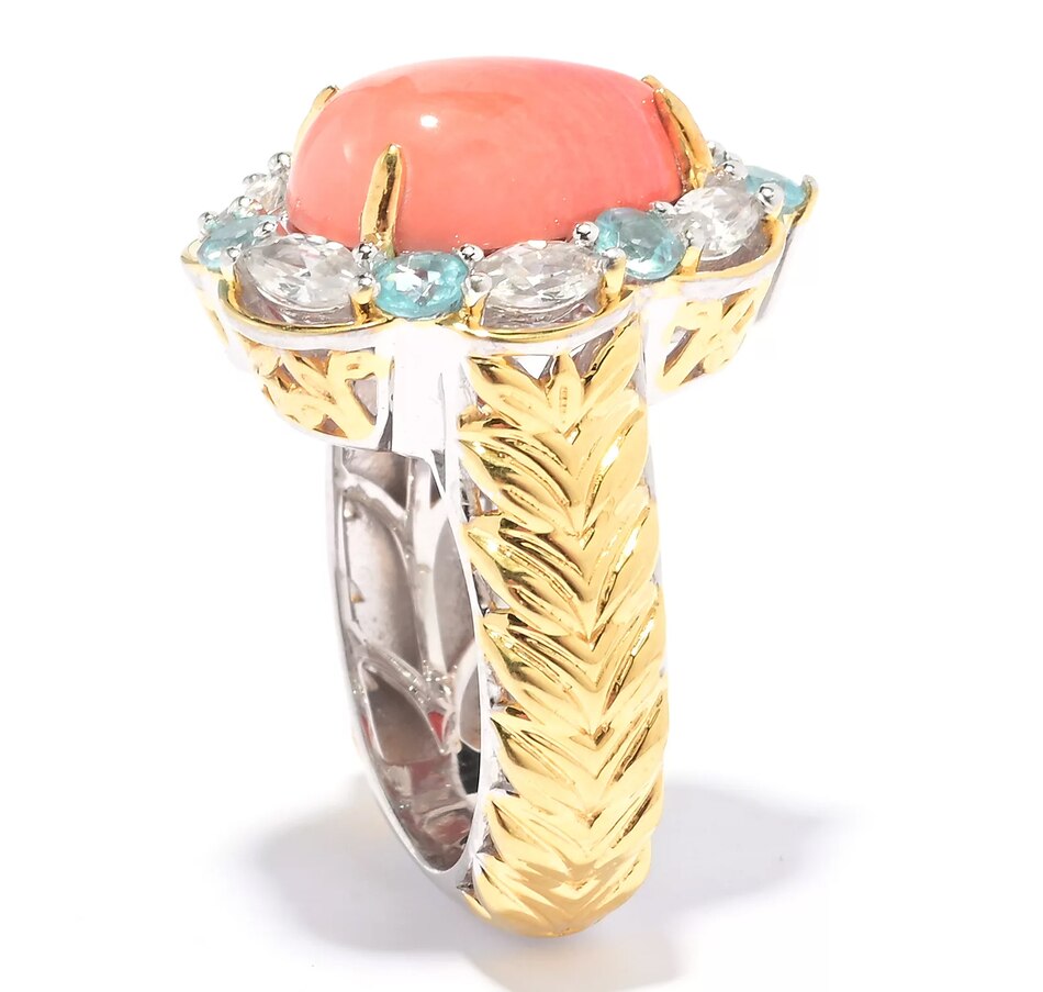 Image 743549_ALTMORE1.jpg, Product 743-549 / Price $279.99, Gems en Vogue Silver Palladium Salmon Coral and Dauphin Apatite Ring from Gems En Vogue on TSC.ca's Jewellery department