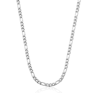 SteelX Stainless Steel 4.5 mm Figaro Chain Necklace (24")