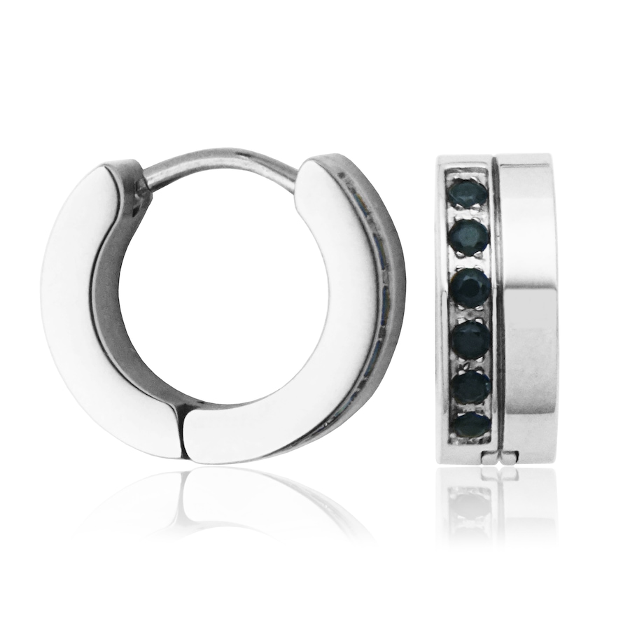 Image 743623.jpg, Product 743-623 / Price $49.99, Steelx Stainless Steel 13.5mm Huggie With Black Cubic Zirconia from Steelx on TSC.ca's Jewellery department