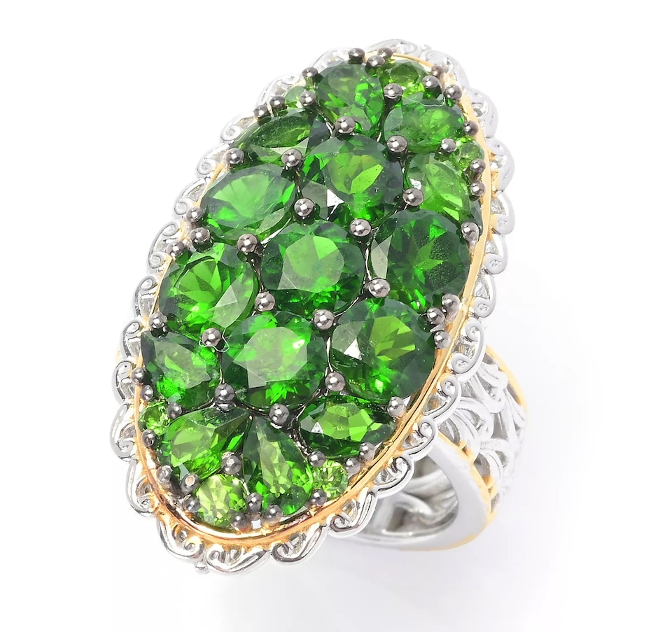 Jewellery Rings Gems en Vogue Palladium Silver Chrome Diopside Ring