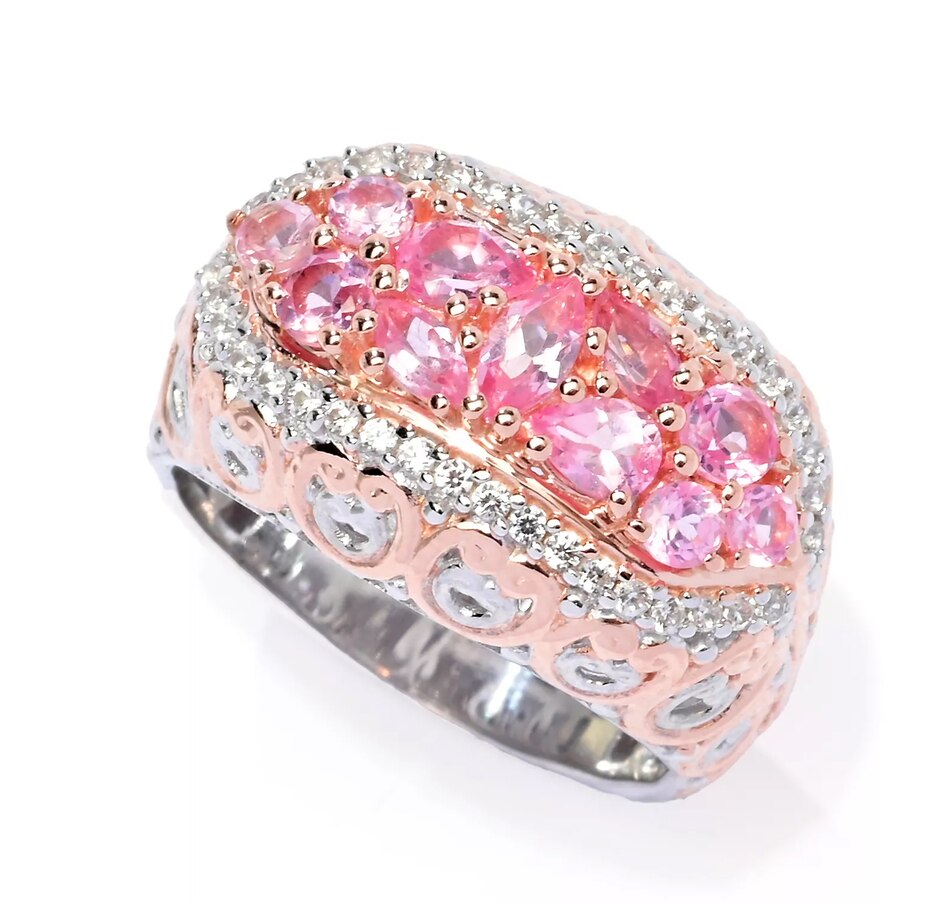 Image 743658.jpg, Product 743-658 / Price $419.99, Gems En Vogue Palladium Silver Tanzanite Pink Spinel and White Zircon Ring from Gems En Vogue on TSC.ca's Jewellery department