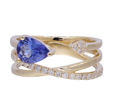 Cirari 14K Yellow Gold Tanzanite and Diamond Open Ring