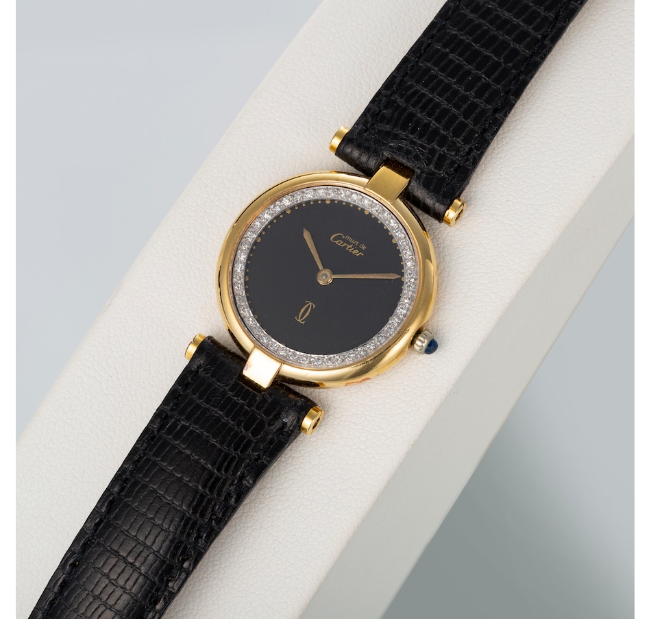 Image 743701.jpg, Product 743-701 / Price $1,650.00, Estate Originals Lady's Sterling Silver and Yellow-Gold-Plated Must de Cartier Paris Swiss-Made Wristwatch from Estate Originals on TSC.ca's Jewellery department