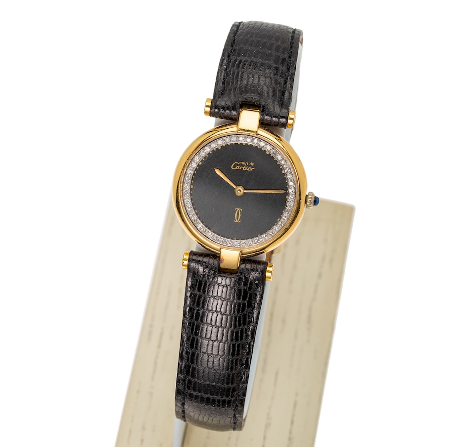 Image 743701_ALTMORE1.jpg, Product 743-701 / Price $1,650.00, Estate Originals Lady's Sterling Silver and Yellow-Gold-Plated Must de Cartier Paris Swiss-Made Wristwatch from Estate Originals on TSC.ca's Jewellery department
