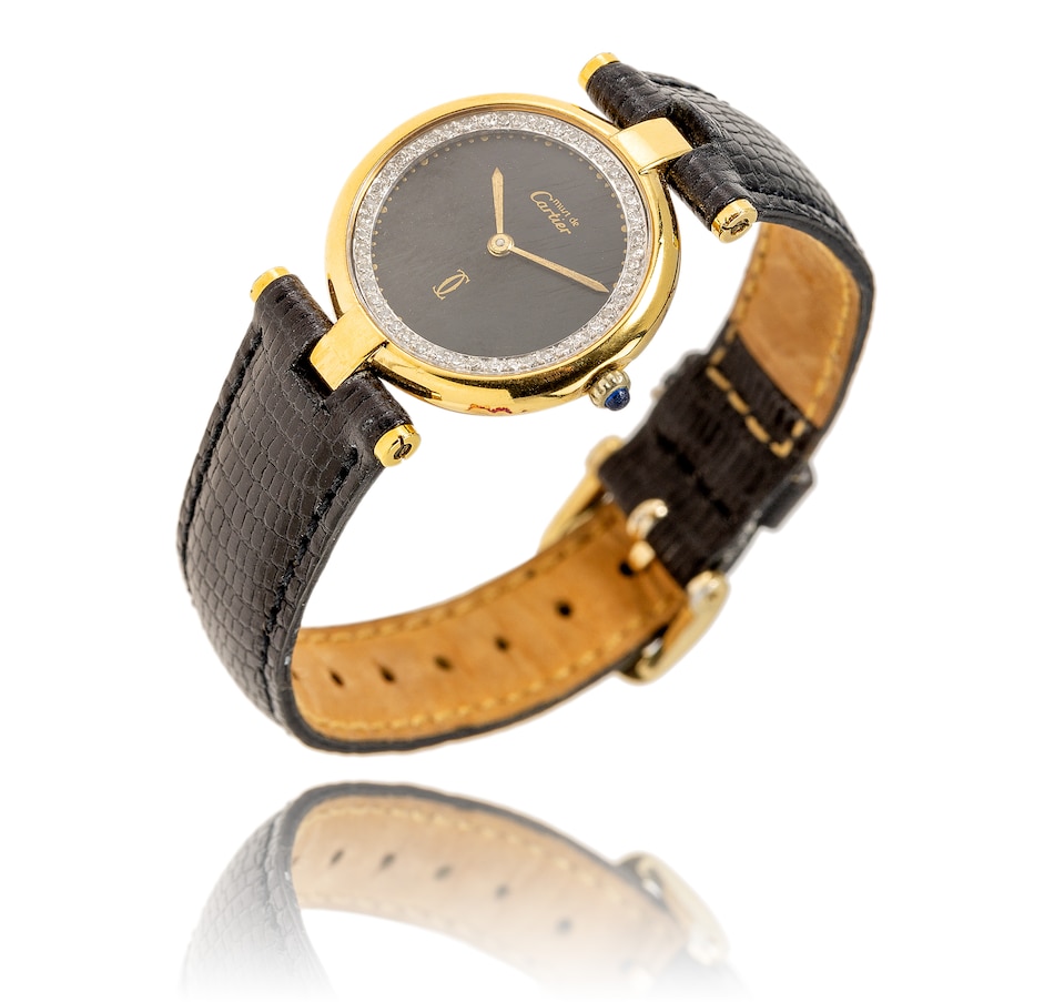 Image 743701_ALTMORE2.jpg, Product 743-701 / Price $1,650.00, Estate Originals Lady's Sterling Silver and Yellow-Gold-Plated Must de Cartier Paris Swiss-Made Wristwatch from Estate Originals on TSC.ca's Jewellery department