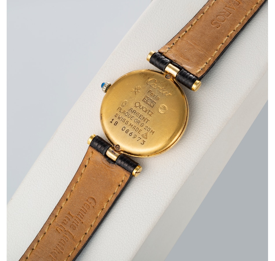 Image 743701_ALTMORE3.jpg, Product 743-701 / Price $1,650.00, Estate Originals Lady's Sterling Silver and Yellow-Gold-Plated Must de Cartier Paris Swiss-Made Wristwatch from Estate Originals on TSC.ca's Jewellery department