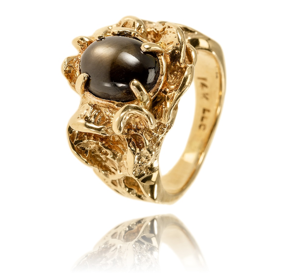 Image 743705_ALTMORE1.jpg, Product 743-705 / Price $1,495.00, Estate Originals Custom-Made 14K Yellow Gold Cabochon-Cut 6-Ray Star Tiger's Eye Ring from Estate Originals on TSC.ca's Jewellery department