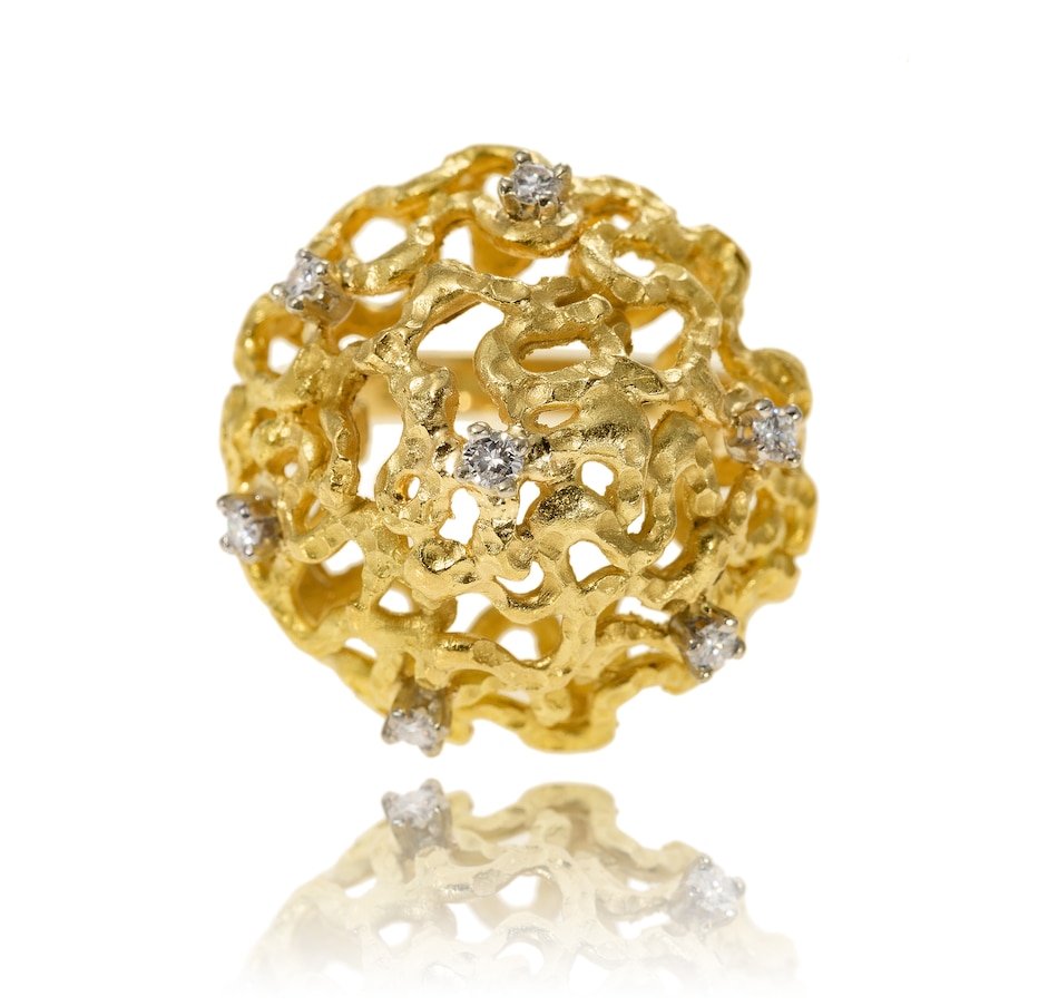 Image 743708.jpg, Product 743-708 / Price $1,995.00, Estate Originals 18K Yellow and White Gold Satin Finished Open Dome Design Ring, Signed "Birks" from Estate Originals on TSC.ca's Jewellery department