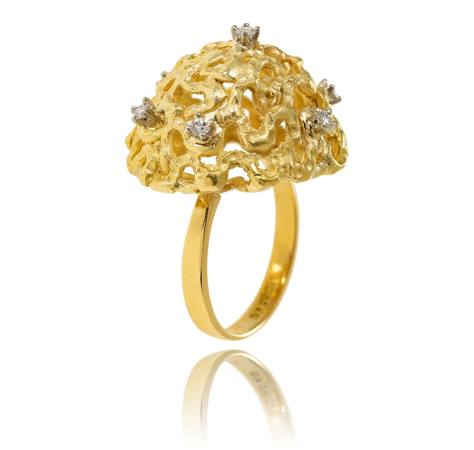 Image 743708_ALTMORE1.jpg, Product 743-708 / Price $1,995.00, Estate Originals 18K Yellow and White Gold Satin Finished Open Dome Design Ring, Signed "Birks" from Estate Originals on TSC.ca's Jewellery department