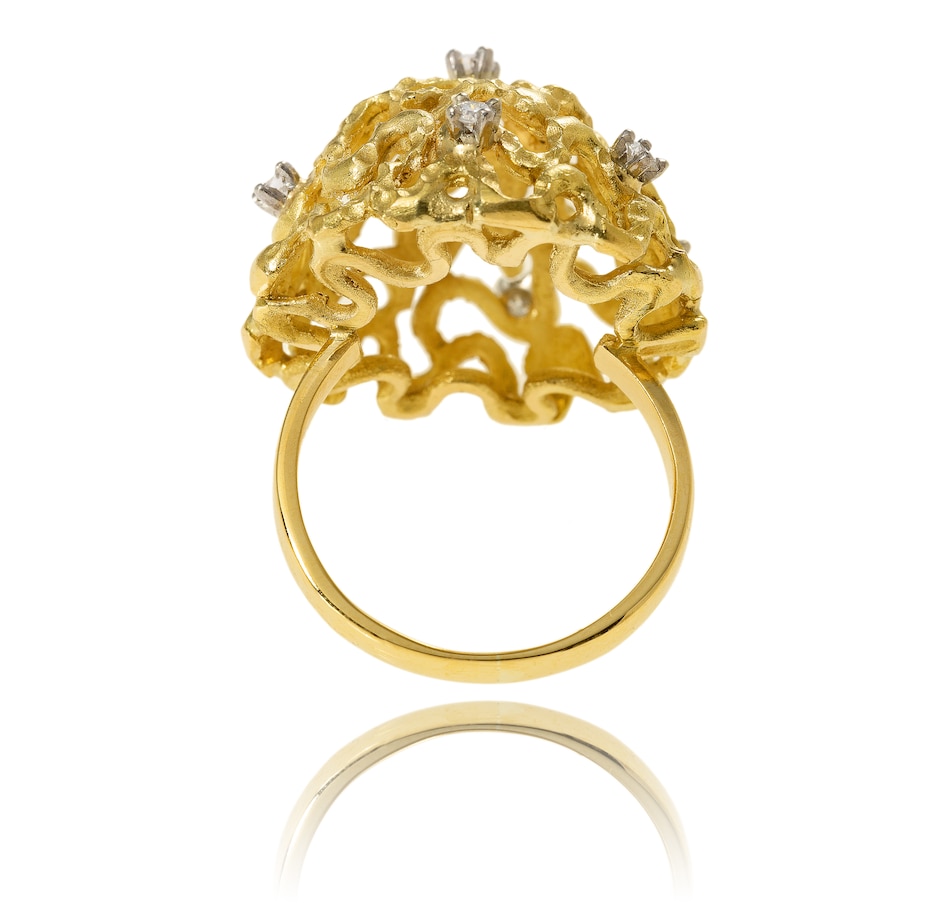 Image 743708_ALTMORE2.jpg, Product 743-708 / Price $1,995.00, Estate Originals 18K Yellow and White Gold Satin Finished Open Dome Design Ring, Signed "Birks" from Estate Originals on TSC.ca's Jewellery department