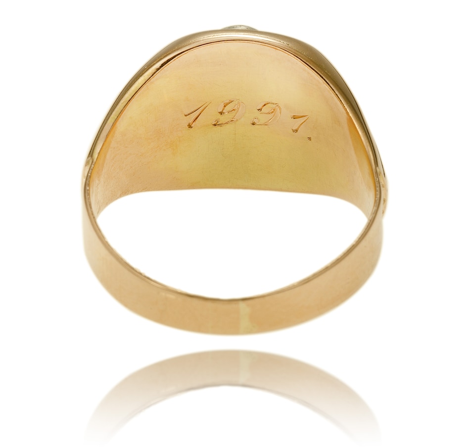 Image 743738_ALTMORE2.jpg, Product 743-738 / Price $1,995.00, Estate Originals 14K Yellow and White Gold Engraved Eagle Ring with an Old-European-Cut Diamond from Estate Originals on TSC.ca's Jewellery department