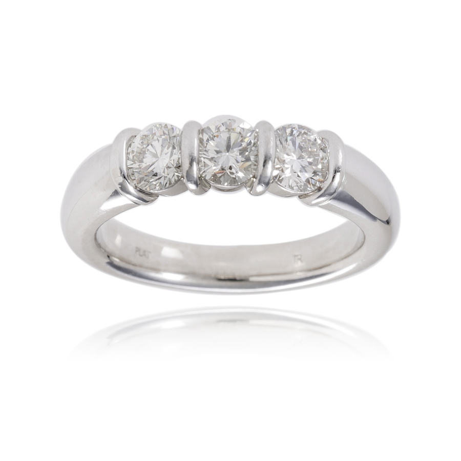 Image 743745.jpg, Product 743-745 / Price $5,495.00, Estate Originals Platinum Channel 1.33 Carat Set Three-Stone Diamond Ring from Estate Originals on TSC.ca's Jewellery department