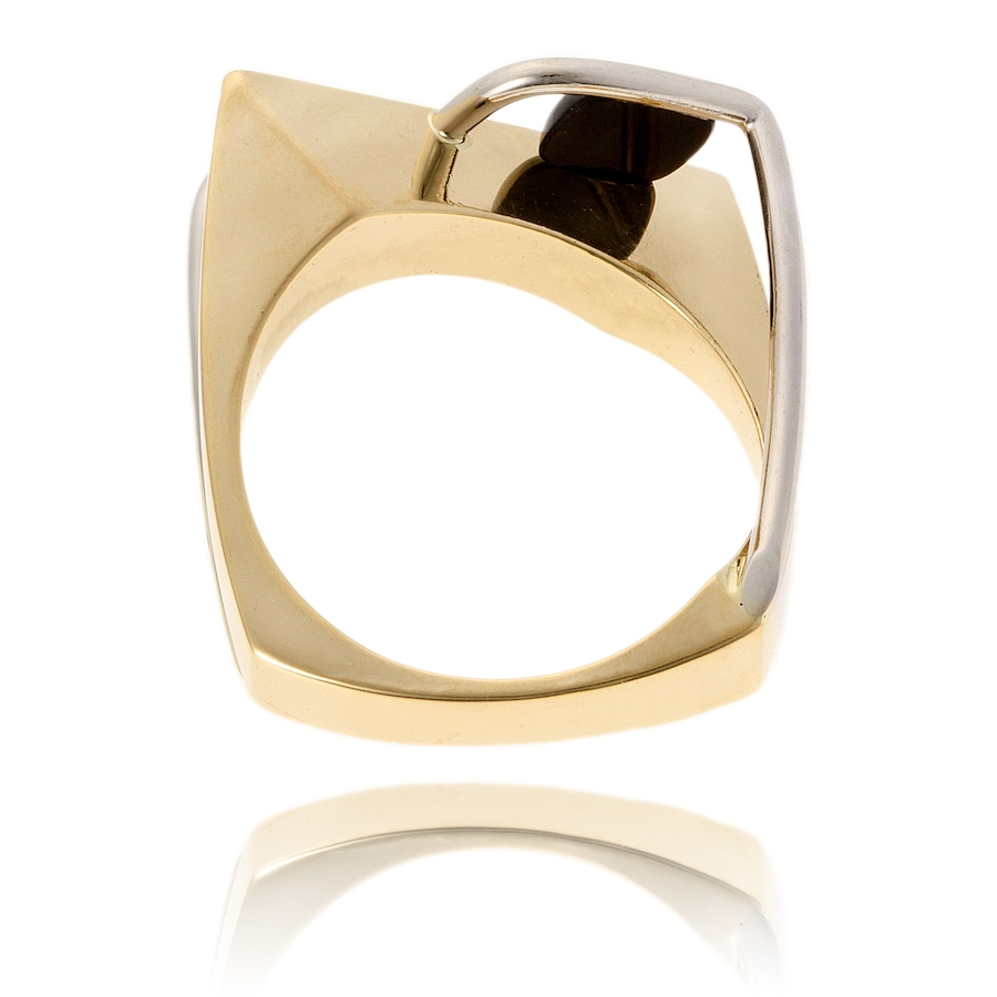 Image 743746_ALTMORE2.jpg, Product 743-746 / Price $2,295.00, Estate Originals Custom and Hand Made 14K Yellow and White Gold Channel Set Onyx and Diamond Ring from Estate Originals on TSC.ca's Jewellery department