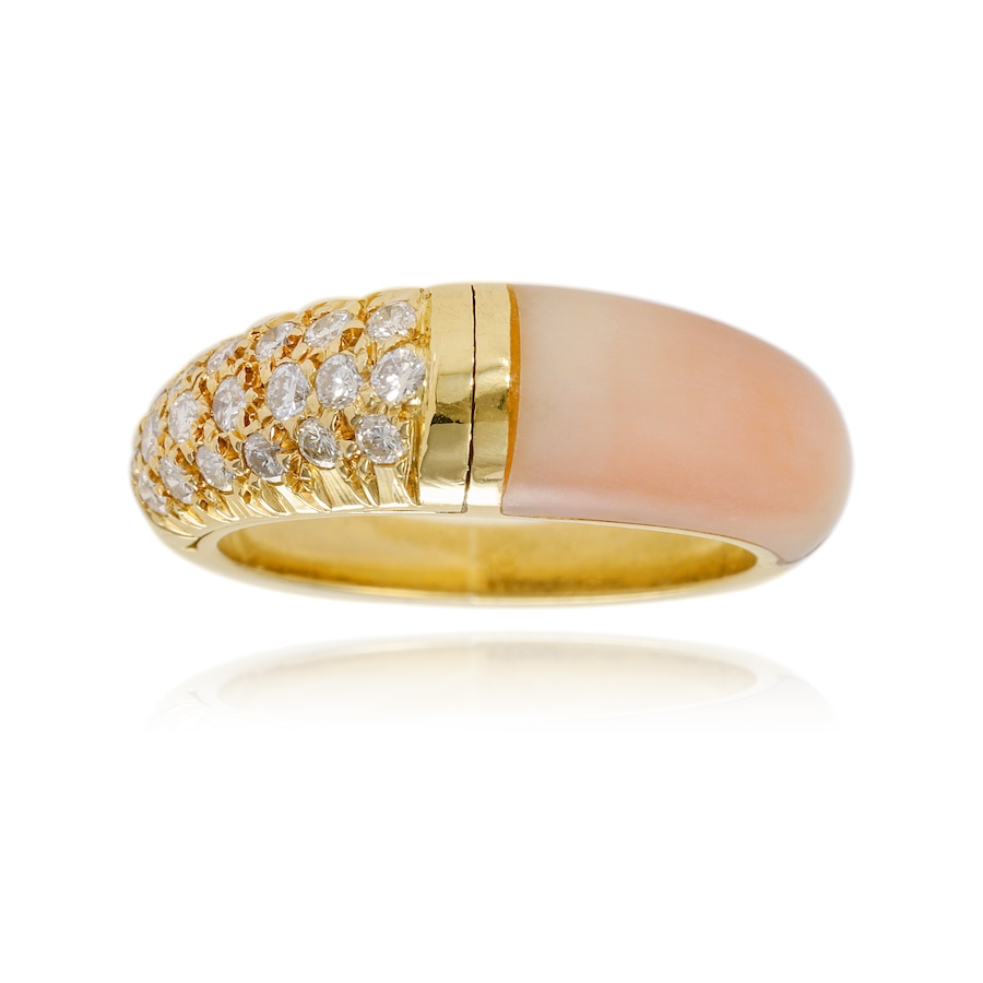 Image 743756.jpg, Product 743-756 / Price $1,688.00, Estate Originals Custom Made 18K Yellow Gold Coral and Diamond Ring from Estate Originals on TSC.ca's Jewellery department