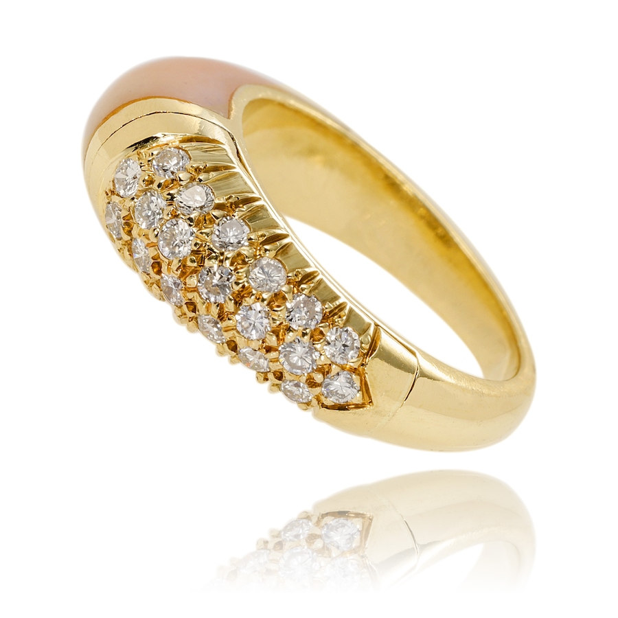 Image 743756_ALTMORE1.jpg, Product 743-756 / Price $1,688.00, Estate Originals Custom Made 18K Yellow Gold Coral and Diamond Ring from Estate Originals on TSC.ca's Jewellery department