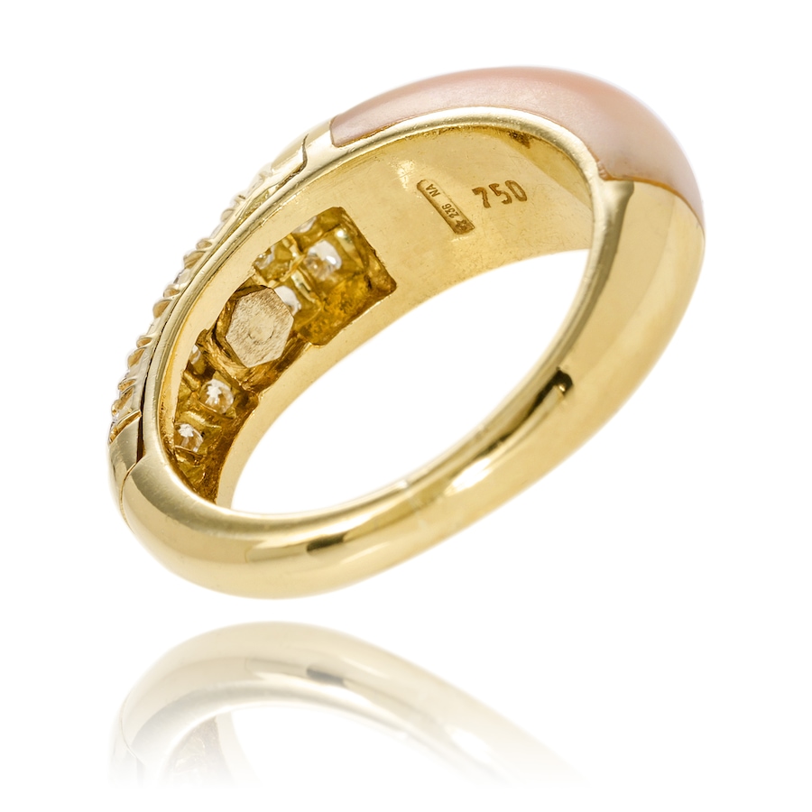 Image 743756_ALTMORE2.jpg, Product 743-756 / Price $1,688.00, Estate Originals Custom Made 18K Yellow Gold Coral and Diamond Ring from Estate Originals on TSC.ca's Jewellery department