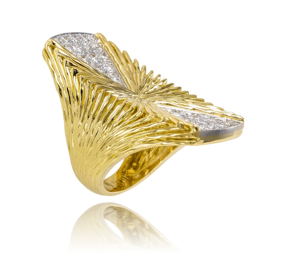 Image 743758_ALTMORE1.jpg, Product 743-758 / Price $6,495.00, Estate Originals Custom-Made 18K Yellow and White Gold Concave Rectangular Diamond Ring from Estate Originals on TSC.ca's Jewellery department