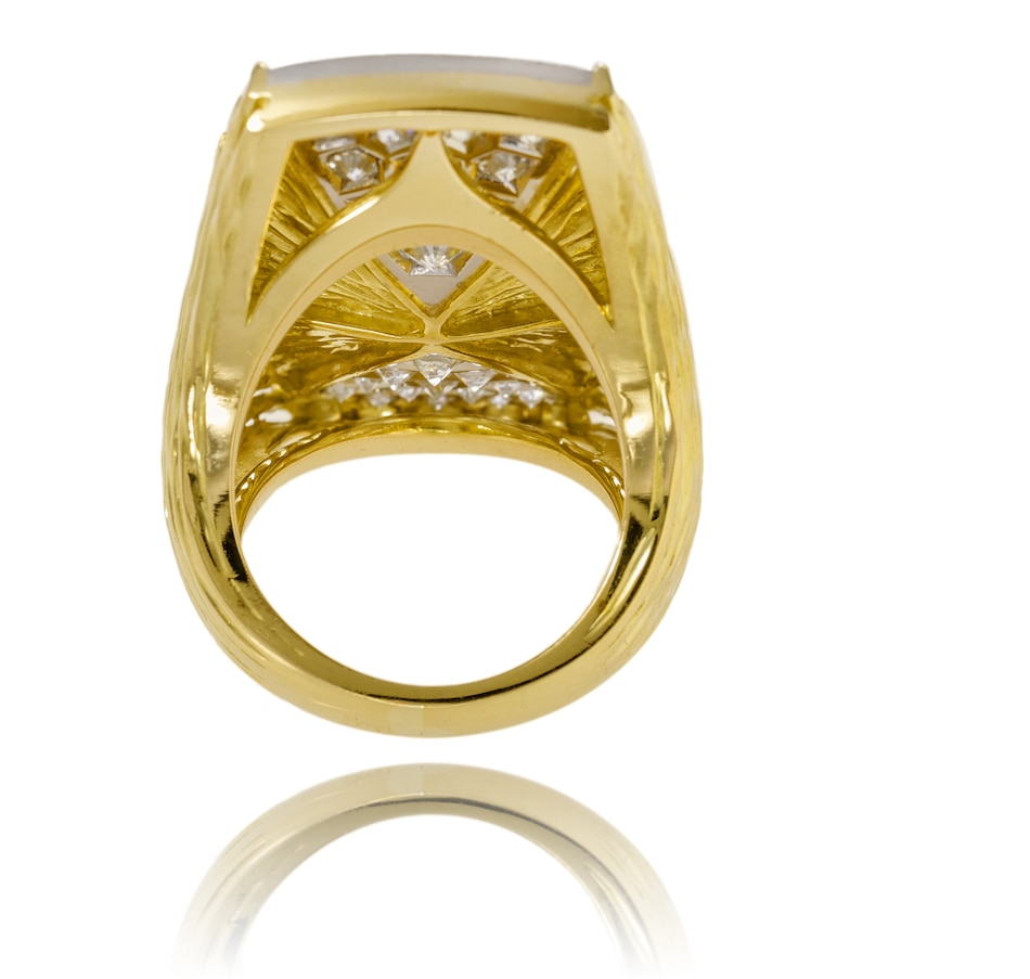 Image 743758_ALTMORE2.jpg, Product 743-758 / Price $6,495.00, Estate Originals Custom-Made 18K Yellow and White Gold Concave Rectangular Diamond Ring from Estate Originals on TSC.ca's Jewellery department