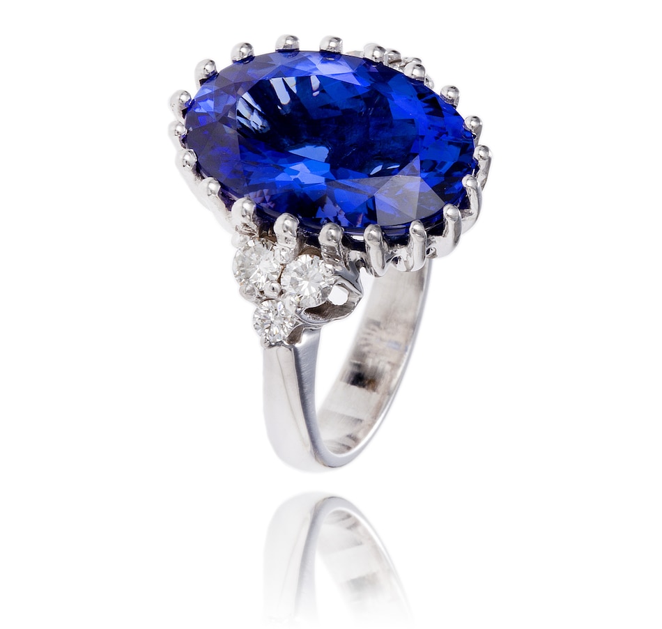 Image 743832_ALTMORE1.jpg, Product 743-832 / Price $19,995.00, 18K White Gold 10.96 Carat Oval Shaped Tanzanite and Diamond Ring from Estate Originals on TSC.ca's Jewellery department