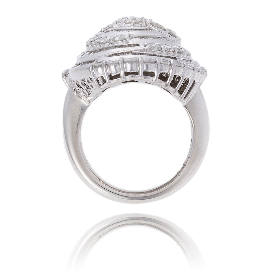 Image 743834_ALTMORE2.jpg, Product 743-834 / Price $8,995.00, Estate Originals Platinum 5.00 Carat Baguette and Round Brilliant Cut Diamond Elongated Cluster Ring from Estate Originals on TSC.ca's Jewellery department