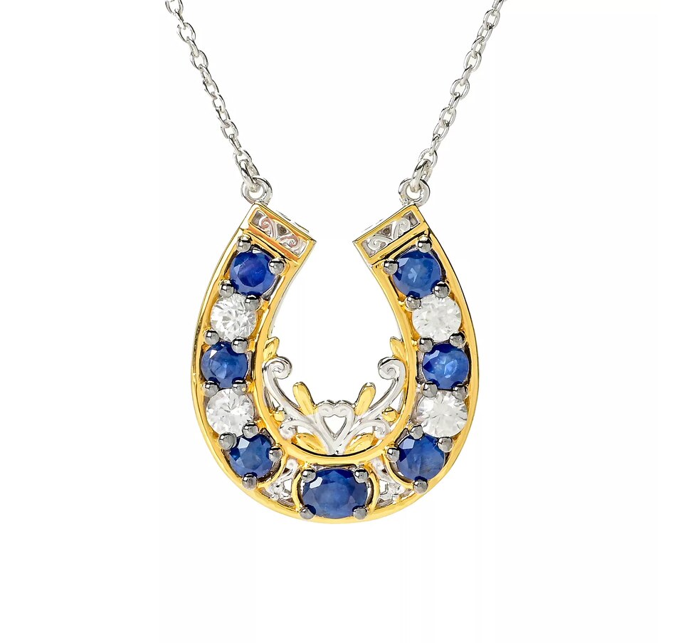 Jewellery Necklaces & Pendants Pendant Necklaces Gems en Vogue Silver Palladium Royal Blue