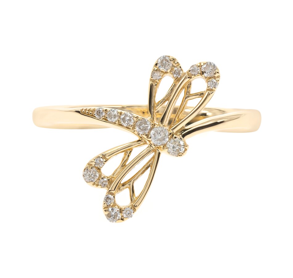 Jewellery - Rings - Jewel Of A Deal 10K Yellow Gold Dragonfly Diamond ...