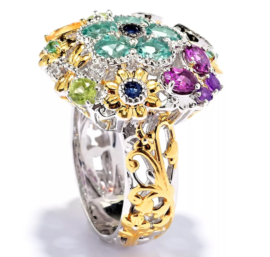 Image 744173_ALTMORE1.jpg, Product 744-173 / Price $339.99, Gems En Vogue Palladium Silver Multi Gemstone Flower And Butterfly Ring from Gems En Vogue on TSC.ca's Jewellery department