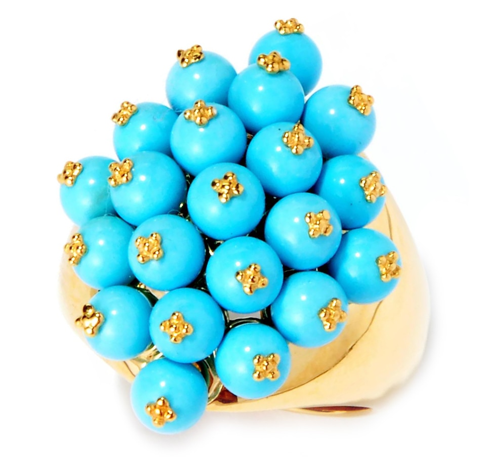 Image 744208.jpg, Product 744-208 / Price $119.99, Gems En Vogue Palladium Silver Vermeil Turquoise Ring from Gems En Vogue on TSC.ca's Jewellery department
